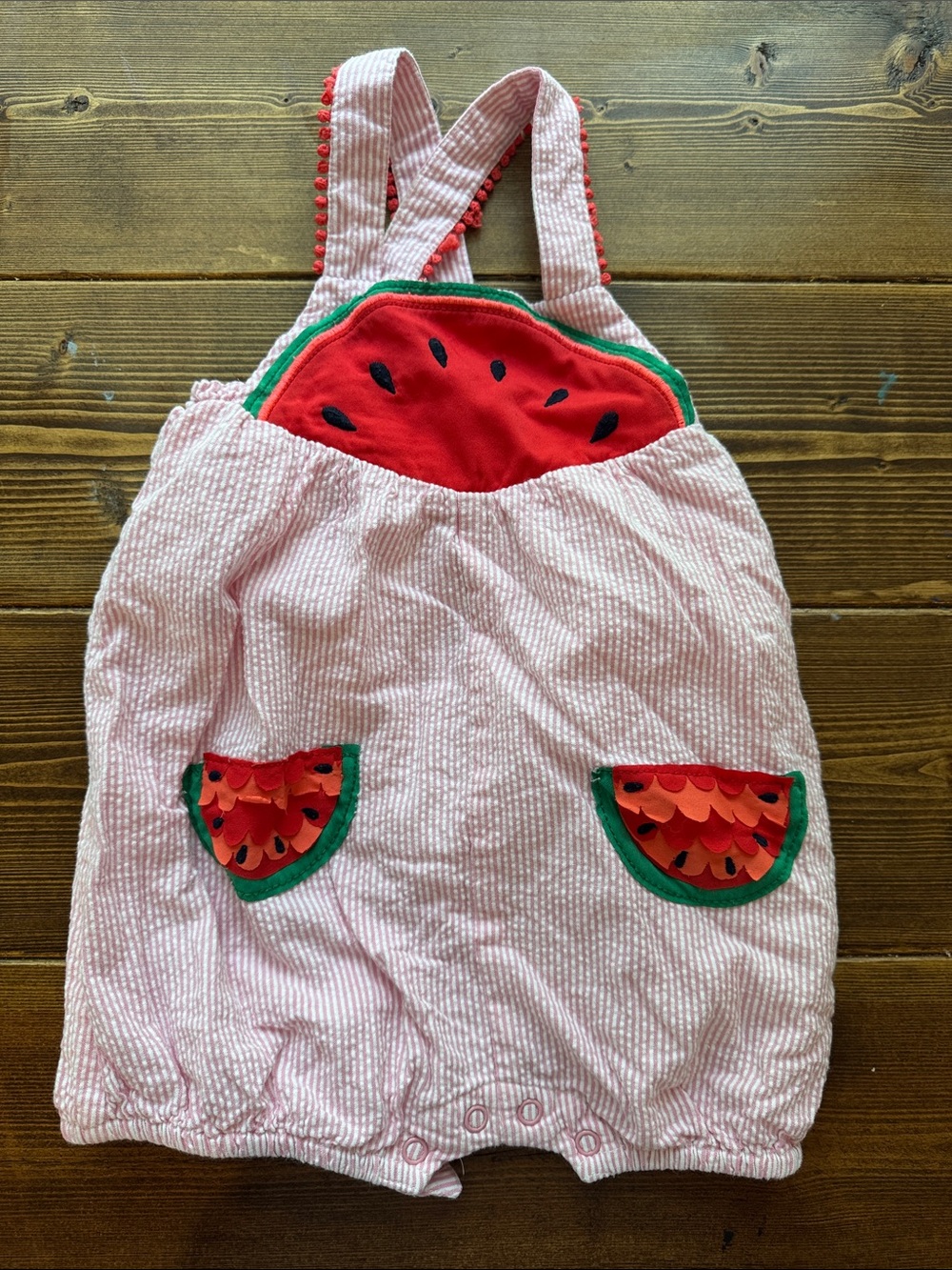 Kids Watermelon Pocket Pink Romper - Brand: